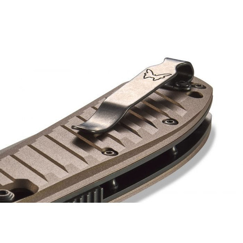 Benchmade Presidio II AUTO Folding Knife - 3.72" CPM-M4 Gray Drop Point Combo Blade, Milled Burnt Bronze Aluminum Handles Benchmade Presidio II AUTO Folding Knife - 3.72" CPM-M4 Gray Drop Point Combo Blade, Milled Burnt Bronze Aluminum Handles