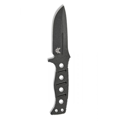 Benchmade Adamas Fixed Blade Knife - 4.2" CruWear Cobalt Black Plain Blade and Skeletonized Handle, Black Injection Molded Sheath Benchmade Adamas Fixed Blade Knife - 4.2" CruWear Cobalt Black Plain Blade and Skeletonized Handle, Black Injection Molded Sheath