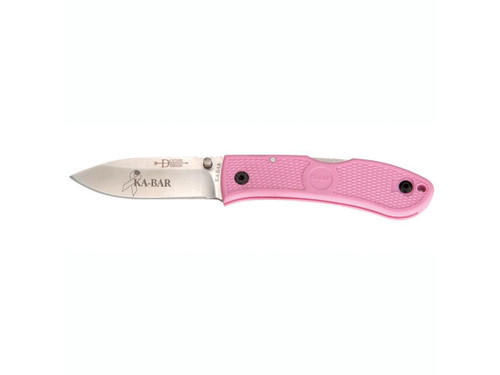 KA-BAR 4062PK Dozier Hunter Pink - 3" Satin Plain Blade, Pink Zytel Handles