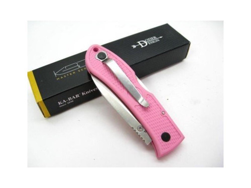 KA-BAR 4062PK Dozier Hunter Pink - 3" Satin Plain Blade, Pink Zytel Handles KA-BAR 4062PK Dozier Hunter Pink - 3" Satin Plain Blade, Pink Zytel Handles