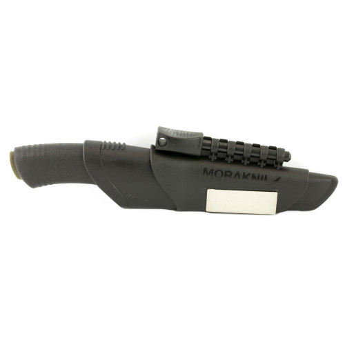 Morakniv Bushcraft BlackBlade Survival Knife with Fire Starter - Carbon Steel Blade, Black Rubber Handle, Black Sheath and Firestarter, 4.3" Blade and 9.1" Overall Length Morakniv Bushcraft BlackBlade Survival Knife with Fire Starter - Carbon Steel Blade, Black Rubber Handle, Black Sheath and Firestarter, 4.3" Blade and 9.1" Overall Length