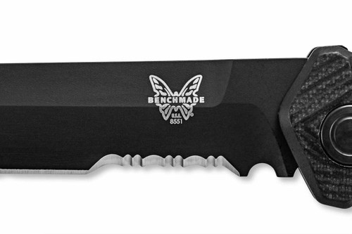 Benchmade Mediator AUTO Folding Knife - 3.30" S90V Black Cerakote Partially Serrated Blade, Milled Black G10 Handles Benchmade Mediator AUTO Folding Knife - 3.30" S90V Black Cerakote Partially Serrated Blade, Milled Black G10 Handles