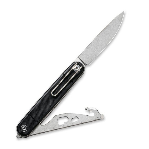 CIVIVI Crit Front Flipper Knife With Multi-Tool - Black G10 Handle, 3.18" Stonewashed Nitro-V Steel CIVIVI Crit Front Flipper Knife With Multi-Tool - Black G10 Handle, 3.18" Stonewashed Nitro-V Steel