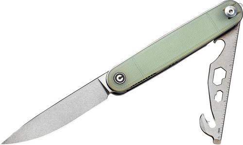 CIVIVI Crit Front Flipper Knife With Multi-Tool - Natural G10 Handle, 3.18" Stonewashed Nitro-V Steel