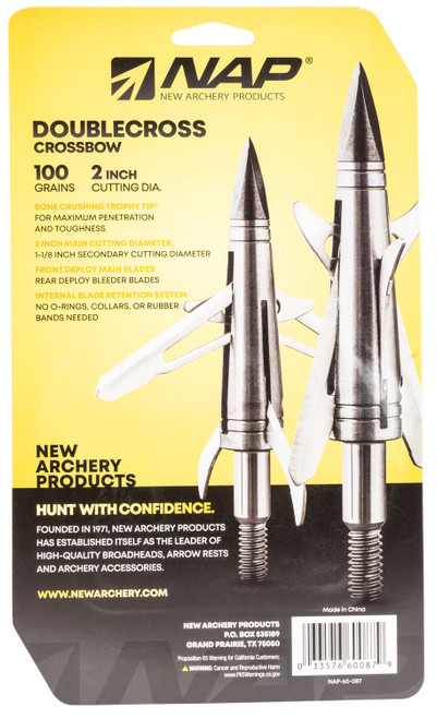 NAP NAP-60-087 Spitfire Doublecross X-Bow 100 grain Broadhead 3 Pack NAP NAP-60-087 Spitfire Doublecross X-Bow 100 grain Broadhead 3 Pack