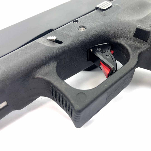 Cross Armory Enhanced Flat Faced Trigger for Glock 9mm Gen 1-4 & P80 – Black with RED Cross Armory Enhanced Flat Faced Trigger for Glock 9mm Gen 1-4 & P80 – Black with RED