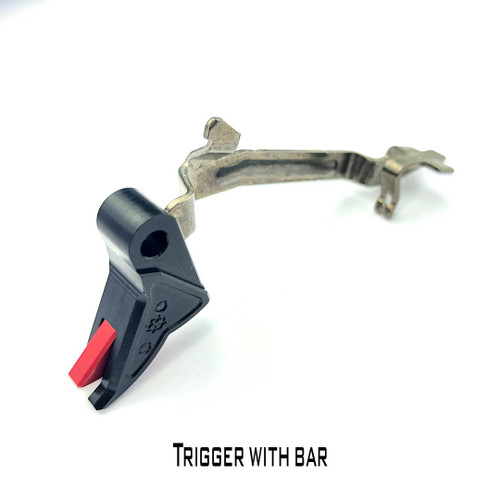 Cross Armory Enhanced Flat Faced Trigger for Glock 9mm Gen 1-4 & P80 – Black with RED Cross Armory Enhanced Flat Faced Trigger for Glock 9mm Gen 1-4 & P80 – Black with RED