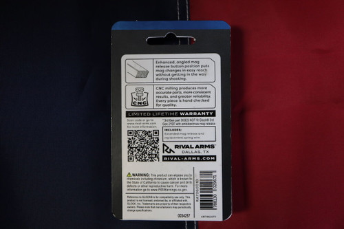 Rival Arms Extended Magazine Release - Fits Glock Gen1-3, Extended, Billet Aluminum Rival Arms Extended Magazine Release - Fits Glock Gen1-3, Extended, Billet Aluminum
