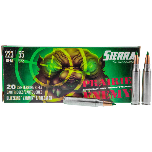 Sierra Bullets Prairie Enemy 223 Remington 55Gr BlitzKing - 20 Round Box