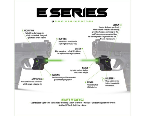 Viridian Weapon Technologies E-Series Laser - Fits Sig Sauer P365, Black Viridian Weapon Technologies E-Series Laser - Fits Sig Sauer P365, Black