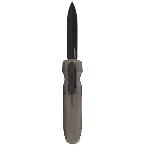 SOG Pentagon OTF FDE - 3.79" S35VN Black Double Edge Dagger Blade, FDE Aluminum Handles