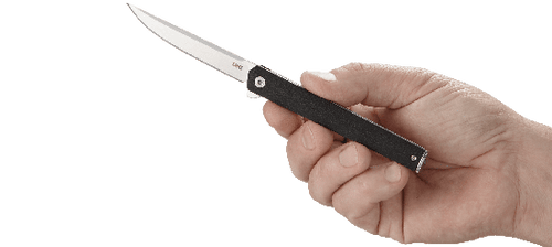 CRKT CEO Flipper Gentleman's Folding Knife - 3.352" Satin Plain Blade, Black GRN Handles CRKT CEO Flipper Gentleman's Folding Knife - 3.352" Satin Plain Blade, Black GRN Handles