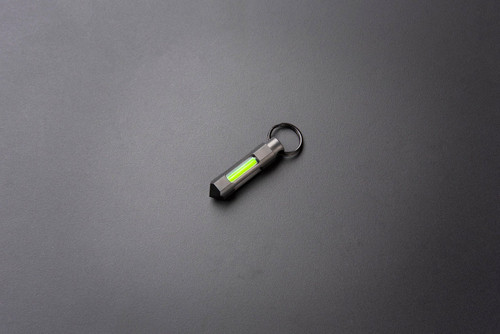 Glow Rhino Tritium Glow Fob - Matte Black Steel with Green Tritium Glow Rhino Tritium Glow Fob - Matte Black Steel with Green Tritium