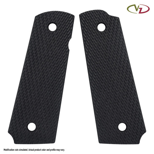 VZ Grips Tactical Slants 1911 Pistol Grip - Black G10, Fits 1911, Full Size, Ambidextrous