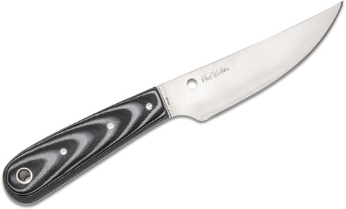 Spyderco Bow River Fixed Blade Knife - 4.4" 8Cr13MoV Blade, Black/Gray G10 Handles, Leather Sheath Spyderco Bow River Fixed Blade Knife - 4.4" 8Cr13MoV Blade, Black/Gray G10 Handles, Leather Sheath