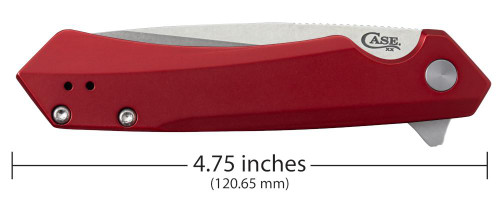 Case Kinzua Flipper Knife - 3.4" CPM-S35VN Satin Tanto Blade, Red Anodized Aluminum Handles Case Kinzua Flipper Knife - 3.4" CPM-S35VN Satin Tanto Blade, Red Anodized Aluminum Handles