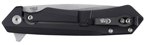 Case Kinzua Flipper Knife - 3.4" CPM-S35VN Satin Tanto Blade, Black Anodized Aluminum Handles Case Kinzua Flipper Knife - 3.4" CPM-S35VN Satin Tanto Blade, Black Anodized Aluminum Handles