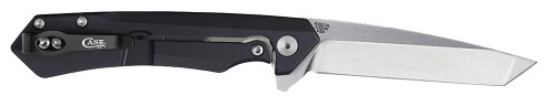 Case Kinzua Flipper Knife - 3.4" CPM-S35VN Satin Tanto Blade, Black Anodized Aluminum Handles Case Kinzua Flipper Knife - 3.4" CPM-S35VN Satin Tanto Blade, Black Anodized Aluminum Handles