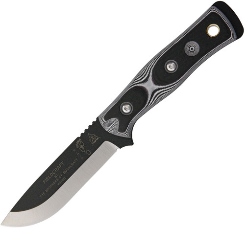 TOPS Knives BOB Brothers of Bushcraft Hunter - 4-5/8" 1095 Carbon Blade, White/Black G10 Handles