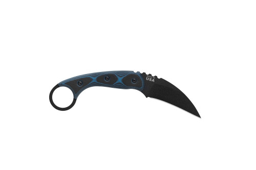 TOPS Knives Devil's Claw 2 Fixed Karambit - 3.13" Black 1095 Hawkbill Blade, Blue/Black G10 Handles TOPS Knives Devil's Claw 2 Fixed Karambit - 3.13" Black 1095 Hawkbill Blade, Blue/Black G10 Handles