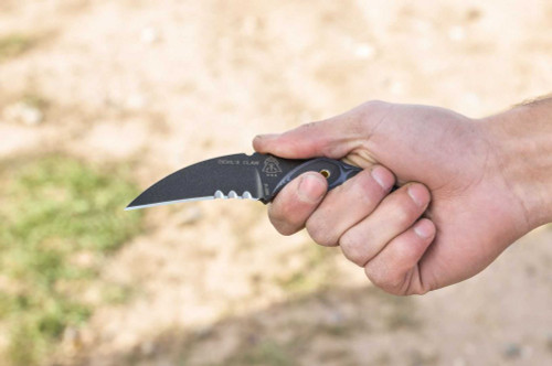 TOPS Knives Devil's Claw - 3" 1095 Karambit Blade, Blue and Black G10 Handles - DEVCL-01 TOPS Knives Devil's Claw - 3" 1095 Karambit Blade, Blue and Black G10 Handles - DEVCL-01