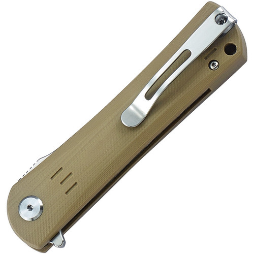 Bestech Knives Kendo Flipper Knife - 3.75" D2 Satin/Stonewashed Tanto Blade, Beige G10 Handles Bestech Knives Kendo Flipper Knife - 3.75" D2 Satin/Stonewashed Tanto Blade, Beige G10 Handles