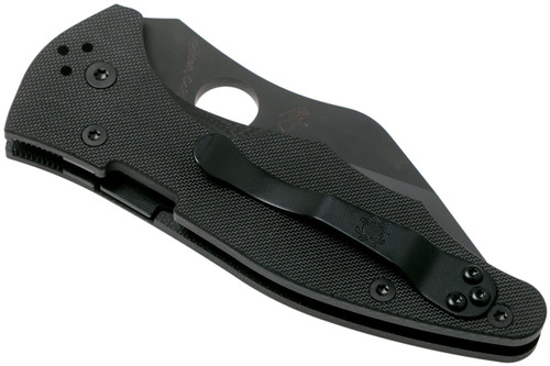 Spyderco Yojimbo 2 Folding Knife - 3.2" S30V Black DLC Plain Blade, Black G10 Handles Spyderco Yojimbo 2 Folding Knife - 3.2" S30V Black DLC Plain Blade, Black G10 Handles