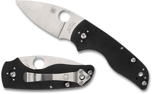 Spyderco Lil' Native SLIPIT Slipjoint Folding Knife - 2.42" CPM-S30V Satin Plain Blade, Black G10 Handles Spyderco Lil' Native SLIPIT Slipjoint Folding Knife - 2.42" CPM-S30V Satin Plain Blade, Black G10 Handles