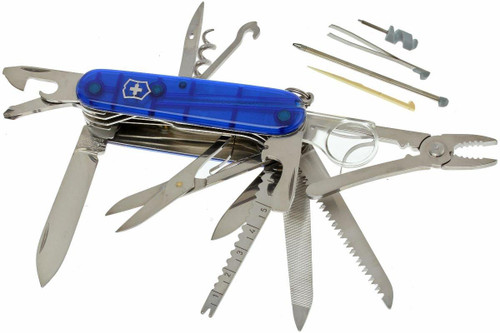 Victorinox Swiss Army Swiss Champ Multi-Tool Knife - Translucent Sapphire Edition, 33 Total Tools