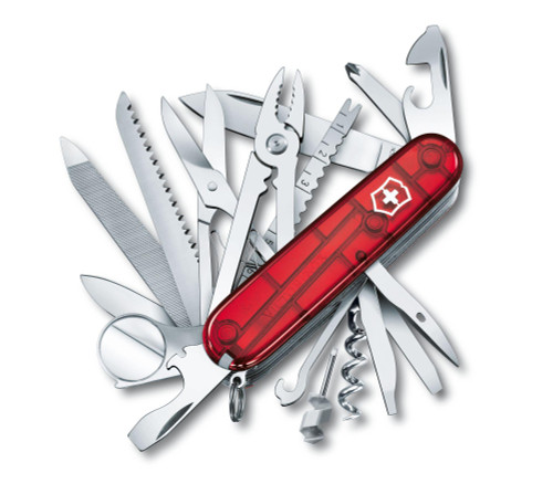 Victorinox Swiss Army Swiss Champ Multi-Tool Knife - Translucent Ruby Edition, 33 Total Tools