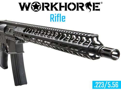 Battle Arms Development WORHORSE017  - 16"  1:7 Barrel, Mid Gas System, B5 Bravo Adjustable Stock, Black Polymer Grip, Optic Ready