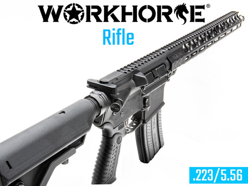Battle Arms Development WORHORSE017  - 16"  1:7 Barrel, Mid Gas System, B5 Bravo Adjustable Stock, Black Polymer Grip, Optic Ready