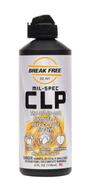 Break Free Mil-Spec CLP (Cleaner, Lubricant, & Preservative) - 4 oz Squeeze Bottle