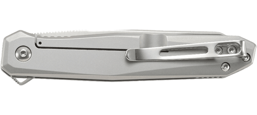 CRKT K230XXP Ken Onion Facet Flipper Knife - 3.37" D2 Satin Plain Blade, Stainless Steel Handles CRKT K230XXP Ken Onion Facet Flipper Knife - 3.37" D2 Satin Plain Blade, Stainless Steel Handles