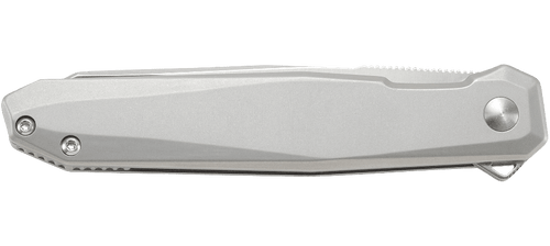CRKT K230XXP Ken Onion Facet Flipper Knife - 3.37" D2 Satin Plain Blade, Stainless Steel Handles CRKT K230XXP Ken Onion Facet Flipper Knife - 3.37" D2 Satin Plain Blade, Stainless Steel Handles