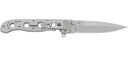 CRKT M16-03SS Kit Carson Frame Lock Flipper Knife - 3.54" 12C27 Bead Blast Spear Point Blade, Stainless Steel Handles CRKT M16-03SS Kit Carson Frame Lock Flipper Knife - 3.54" 12C27 Bead Blast Spear Point Blade, Stainless Steel Handles