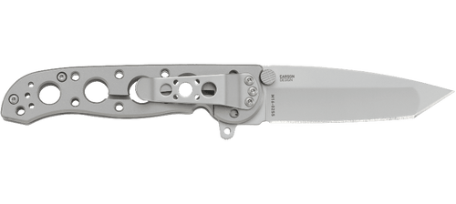CRKT M16-02SS Kit Carson Frame Lock Flipper Knife - 3.54" 12C27 Bead Blast Tanto Blade, Stainless Steel Handles CRKT M16-02SS Kit Carson Frame Lock Flipper Knife - 3.54" 12C27 Bead Blast Tanto Blade, Stainless Steel Handles
