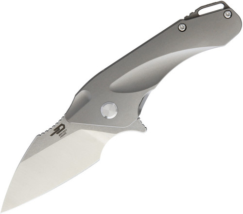 Bestech Knives Goblin Flipper Knife - 2" S35VN Sheepsfoot Blade, Milled Titanium Handles