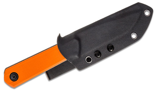 Bestech Knives Hedron Fixed Blade Knife - 3.78" D2 Blackwash Drop Point Blade, Orange G10 Handles, Kydex Sheath Bestech Knives Hedron Fixed Blade Knife - 3.78" D2 Blackwash Drop Point Blade, Orange G10 Handles, Kydex Sheath
