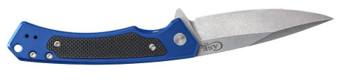 Case Marilla Flipper Knife  - 3.4" CPM-S35VN Stonewashed Drop Point Blade, Blue Anodized Aluminum Handles w/ Black G10 Inlays Case Marilla Flipper Knife  - 3.4" CPM-S35VN Stonewashed Drop Point Blade, Blue Anodized Aluminum Handles w/ Black G10 Inlays