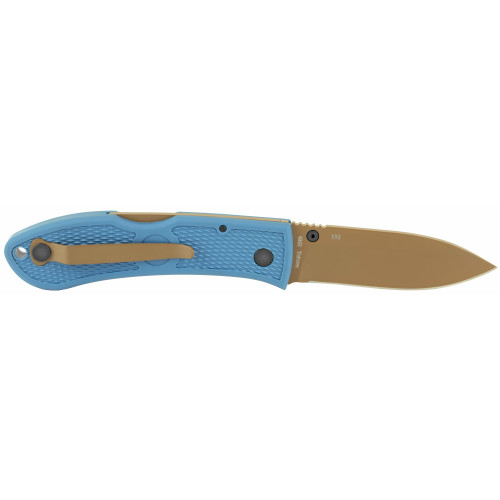 KA-BAR D2 Dozier Folding Hunter | 3" D2 Coyote Tan Blade, Steel Blue Zytel Handles KA-BAR D2 Dozier Folding Hunter | 3" D2 Coyote Tan Blade, Steel Blue Zytel Handles