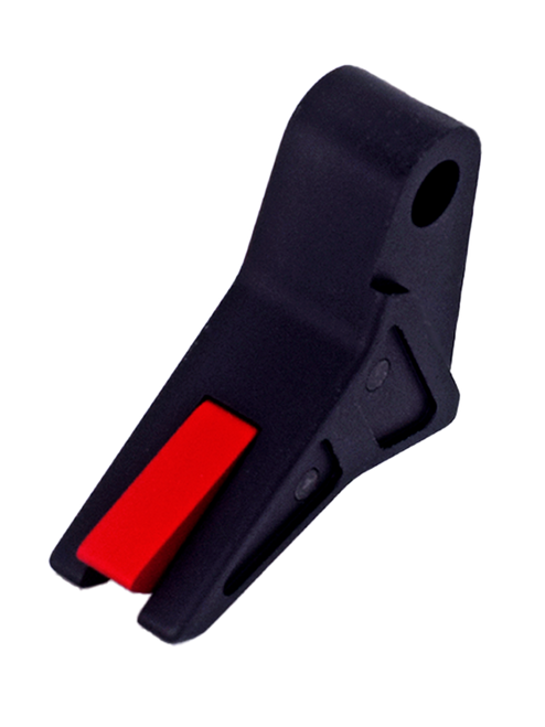 True Precision Axiom Trigger Shoe (w/o Trigger Bar) - Black with Red Safety, For Glock Gen 1-4 including 42/43/43X/48 (Does Not Fit Gen5)