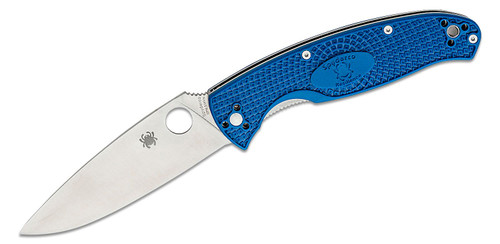 Spyderco Resilience Lightweight Folding Knife - 4.2" CPM-S35VN Satin Plain Blade, Blue FRN Handles