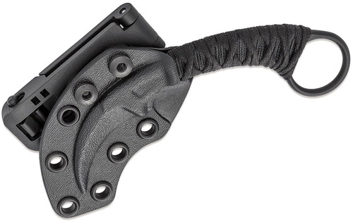 Bastinelli Creations PiKa Karambit Fixed Blade Knife - 1.65" N690Co Black Cerakote Hawkbill, Custom Black Tsukamaki Handle Wrap and Pinky Ring, Kydex Sheath Bastinelli Creations PiKa Karambit Fixed Blade Knife - 1.65" N690Co Black Cerakote Hawkbill, Custom Black Tsukamaki Handle Wrap and Pinky Ring, Kydex Sheath