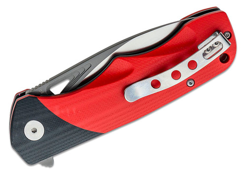 Bestech Knives Airstream Flipper Knife - 4" D2 Two-Tone Blade, Red and Black G10 Handles Bestech Knives Airstream Flipper Knife - 4" D2 Two-Tone Blade, Red and Black G10 Handles
