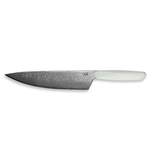 Xin Cutlery XinCore 8.5" Damascus Chef Knife - Sculpted White G10 Handle Xin Cutlery XinCore 8.5" Damascus Chef Knife - Sculpted White G10 Handle