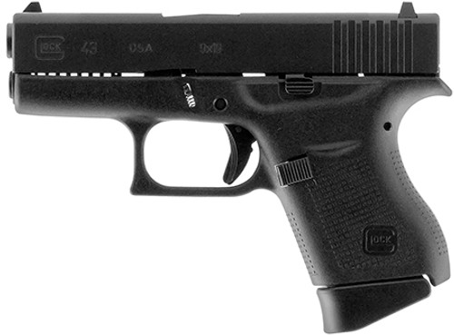 Glock G43US G43 Subcompact 9mm Luger 3.41" 6+1 Black Polymer Frame Black Steel Slide Black Polymer Grip Glock G43US G43 Subcompact 9mm Luger 3.41" 6+1 Black Polymer Frame Black Steel Slide Black Polymer Grip