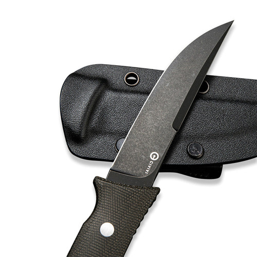 CIVIVI Knives Tamashii Fixed Blade Knife - 4.07" D2 Black Stonewashed Blade, Dark Green Micarta Handles, Kydex Sheath CIVIVI Knives Tamashii Fixed Blade Knife - 4.07" D2 Black Stonewashed Blade, Dark Green Micarta Handles, Kydex Sheath