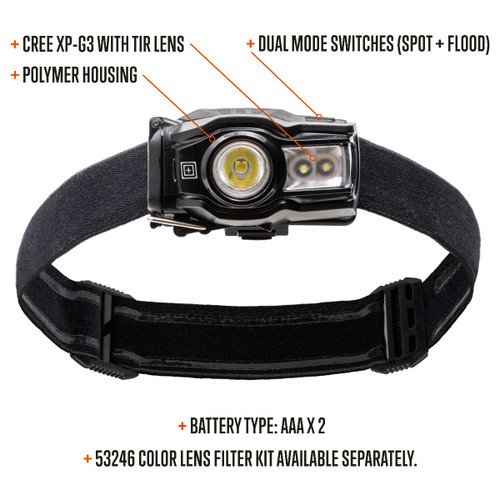 5.11 Tactical EDC Headlamp 2AAA - 183 Lumens 5.11 Tactical EDC Headlamp 2AAA - 183 Lumens
