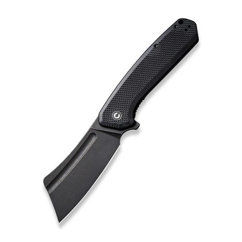 CIVIVI Knives Bullmastiff Flipper Knife - 3.83" 9Cr18MoV Black Stonewashed Cleaver Blade, Black G10 Handles CIVIVI Knives Bullmastiff Flipper Knife - 3.83" 9Cr18MoV Black Stonewashed Cleaver Blade, Black G10 Handles
